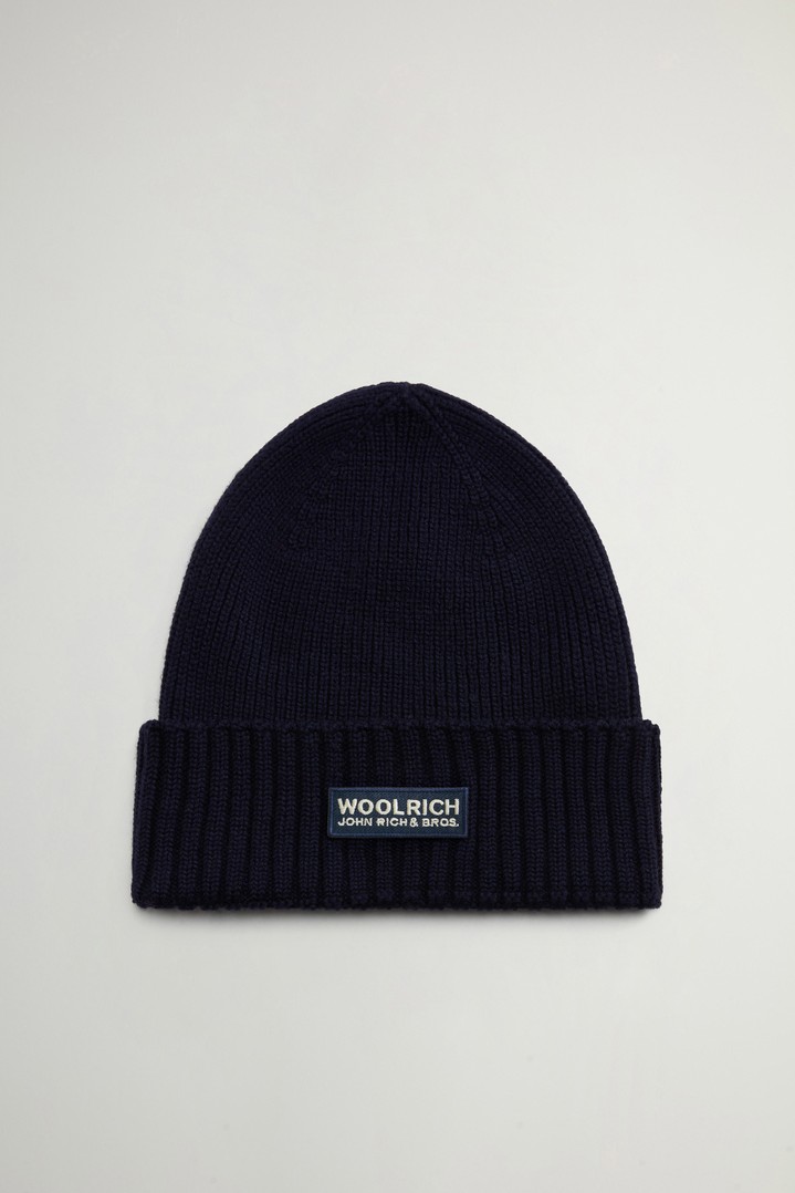 Ribbed Beanie in Pure Merino Virgin Wool Blue photo 2 | Woolrich