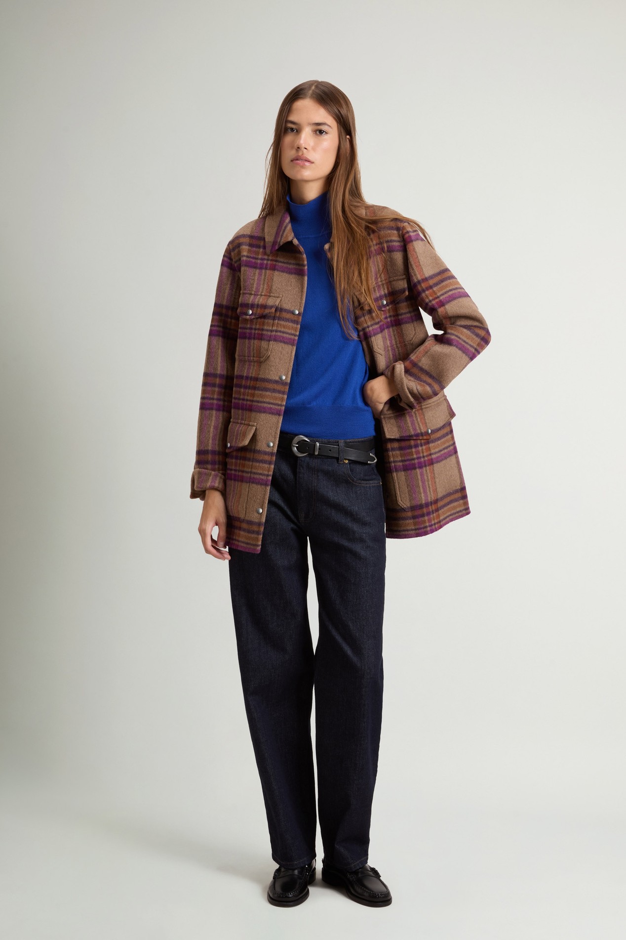 Coat in Double-Face Wool Blend Brown photo 2 | Woolrich