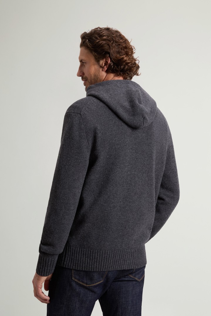 LAMBSWOOL FULL-ZIP HOODIE GG8 Gray photo 3 | Woolrich