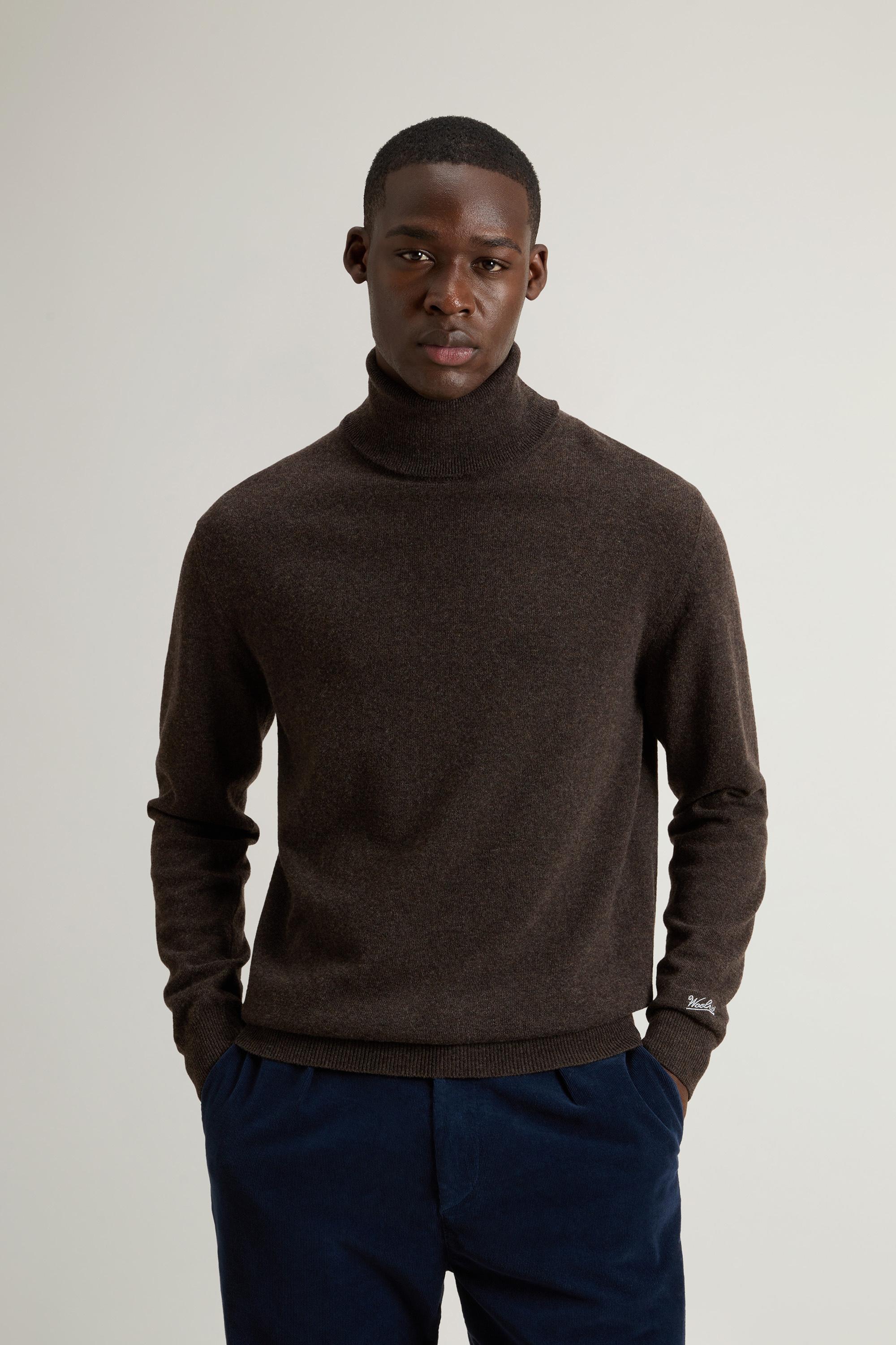 Pure Lambswool Turtleneck Sweater Brown photo 1 | Woolrich