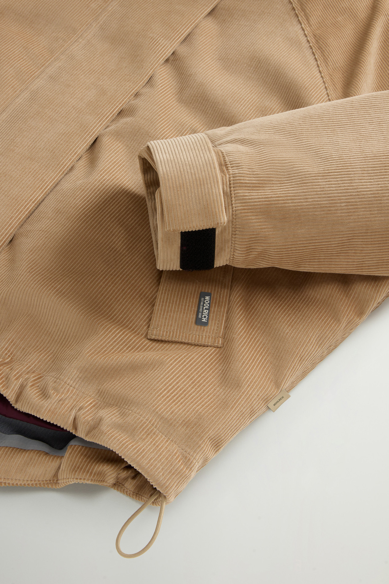 Three-Layered Corduroy Jacket with Hood Beige photo 7 | Woolrich