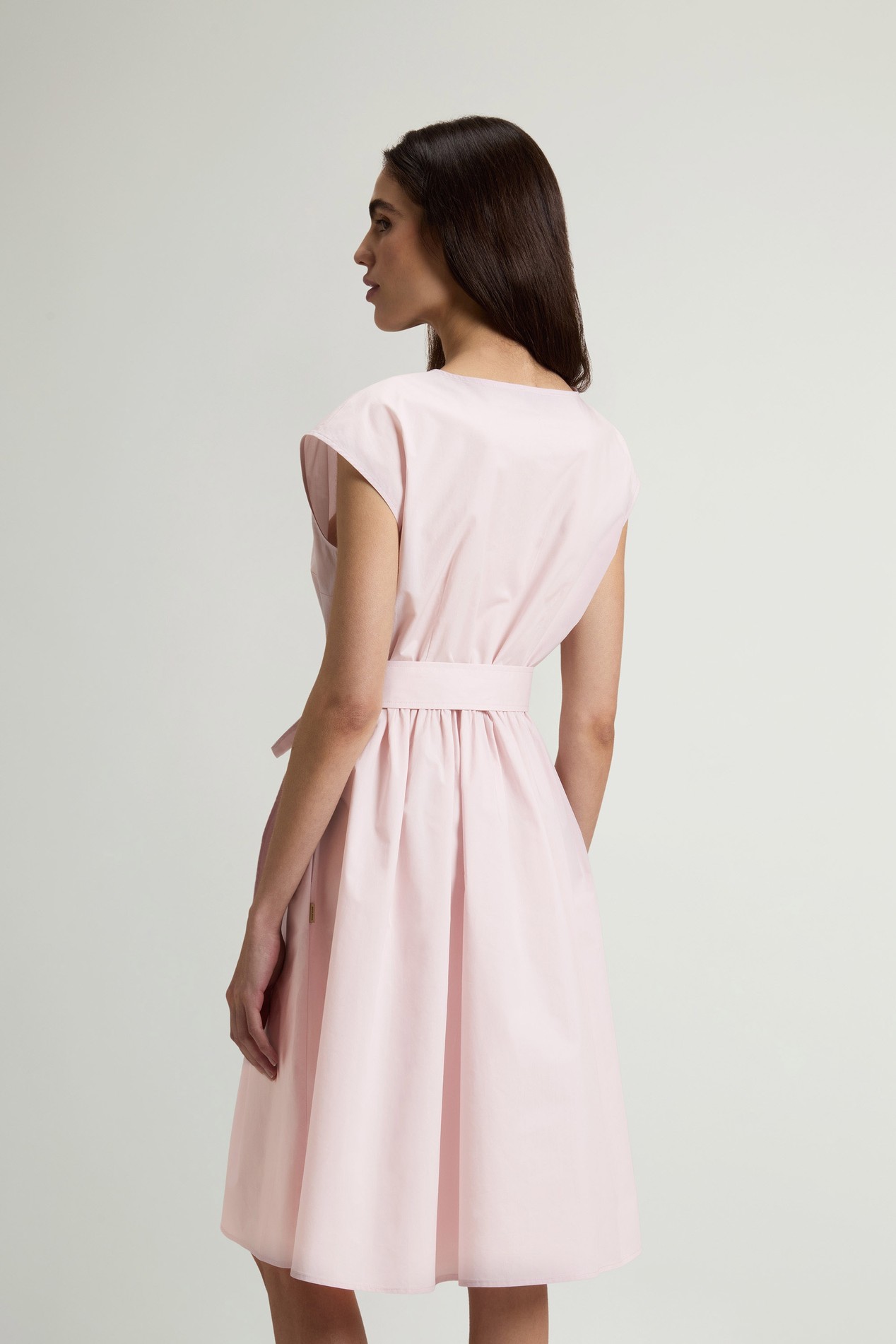 Pure Cotton Poplin Dress with Belt Pink photo 3 | Woolrich