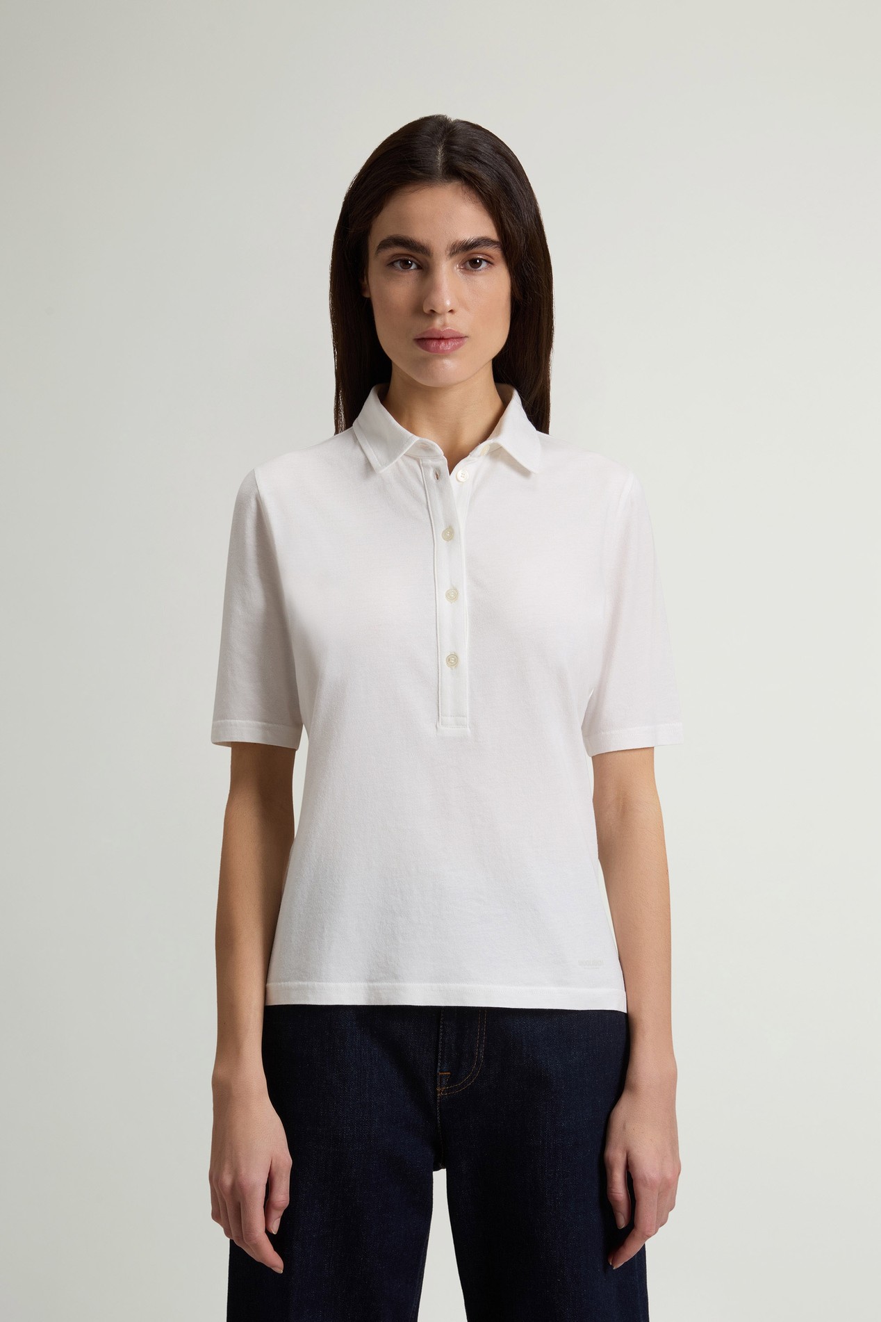 LUXE JERSEY POLO White photo 1 | Woolrich