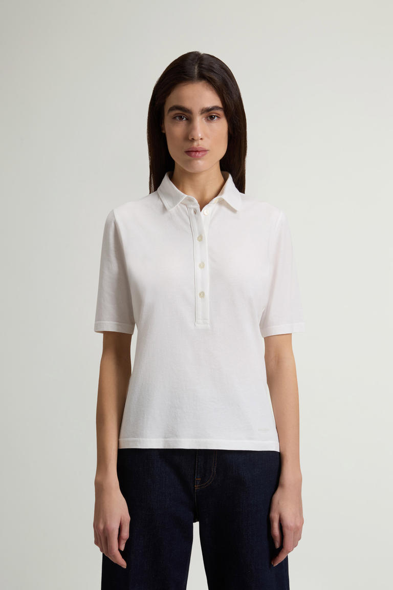 Luxe Poloshirt aus einer Baumwoll-Modal-Mischung Weiß photo 1 | Woolrich