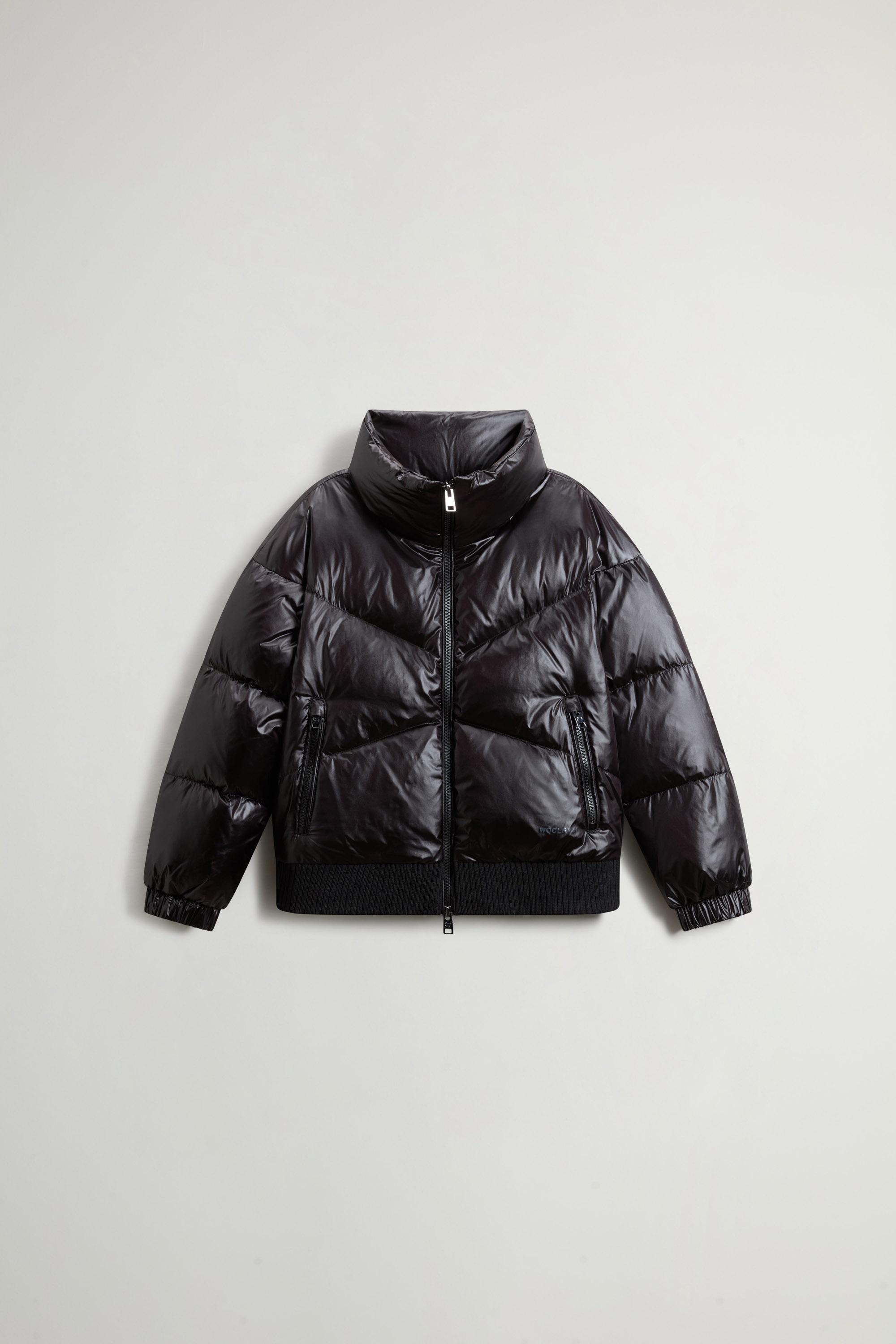 Girls' Aliquippa Bomber Jacket in Quilted Glossy Nylon Black photo 1 | Woolrich