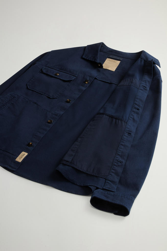 LINEN BLEND SAFARI OVERSHIRT GD Blue photo 8 | Woolrich