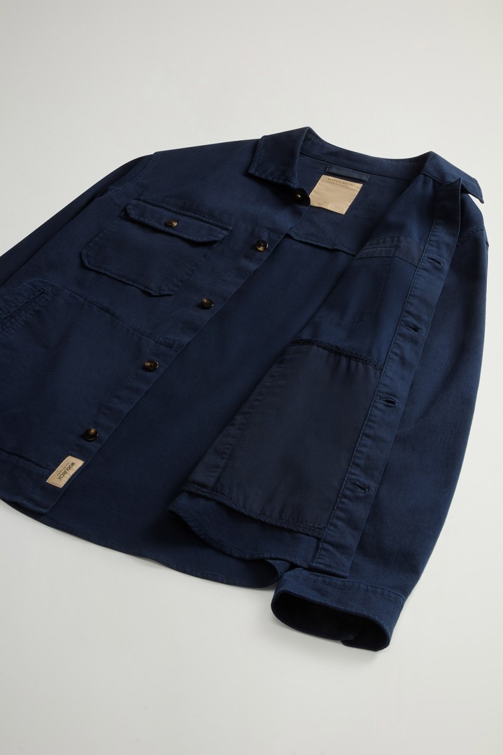 LINEN BLEND SAFARI OVERSHIRT GD Blue photo 8 | Woolrich