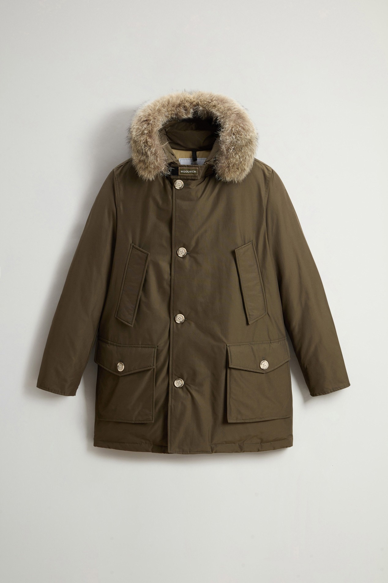 Arctic Parka in Ramar Cloth with Detachable Fur Trim Green photo 5 | Woolrich
