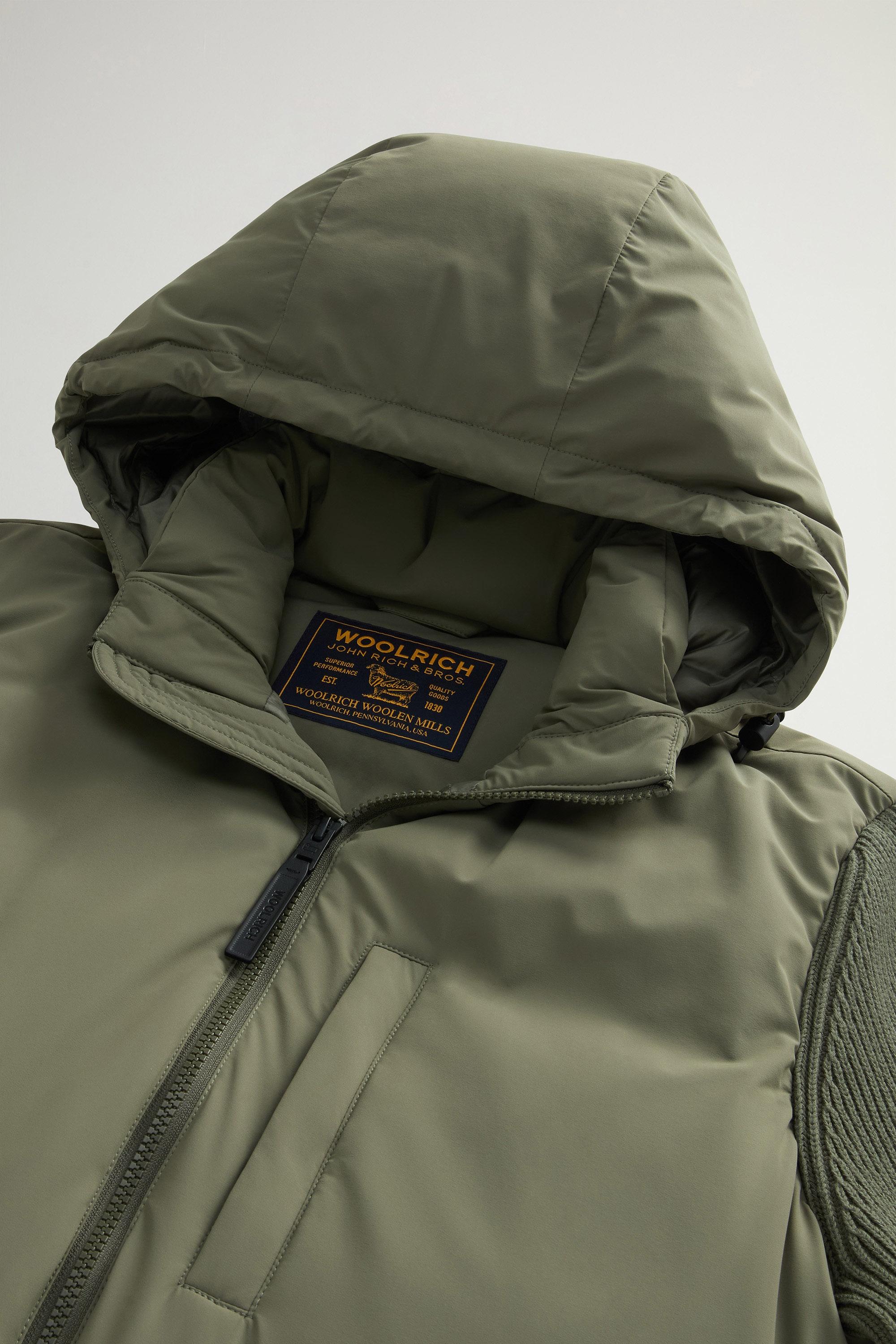 Hybrid Hooded Jacket in Matte Stretch Nylon Green photo 6 | Woolrich