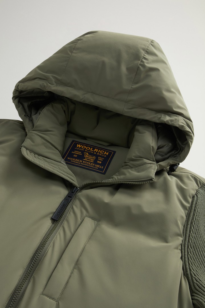 Hybrid Hooded Jacket in Matte Stretch Nylon Green photo 6 | Woolrich