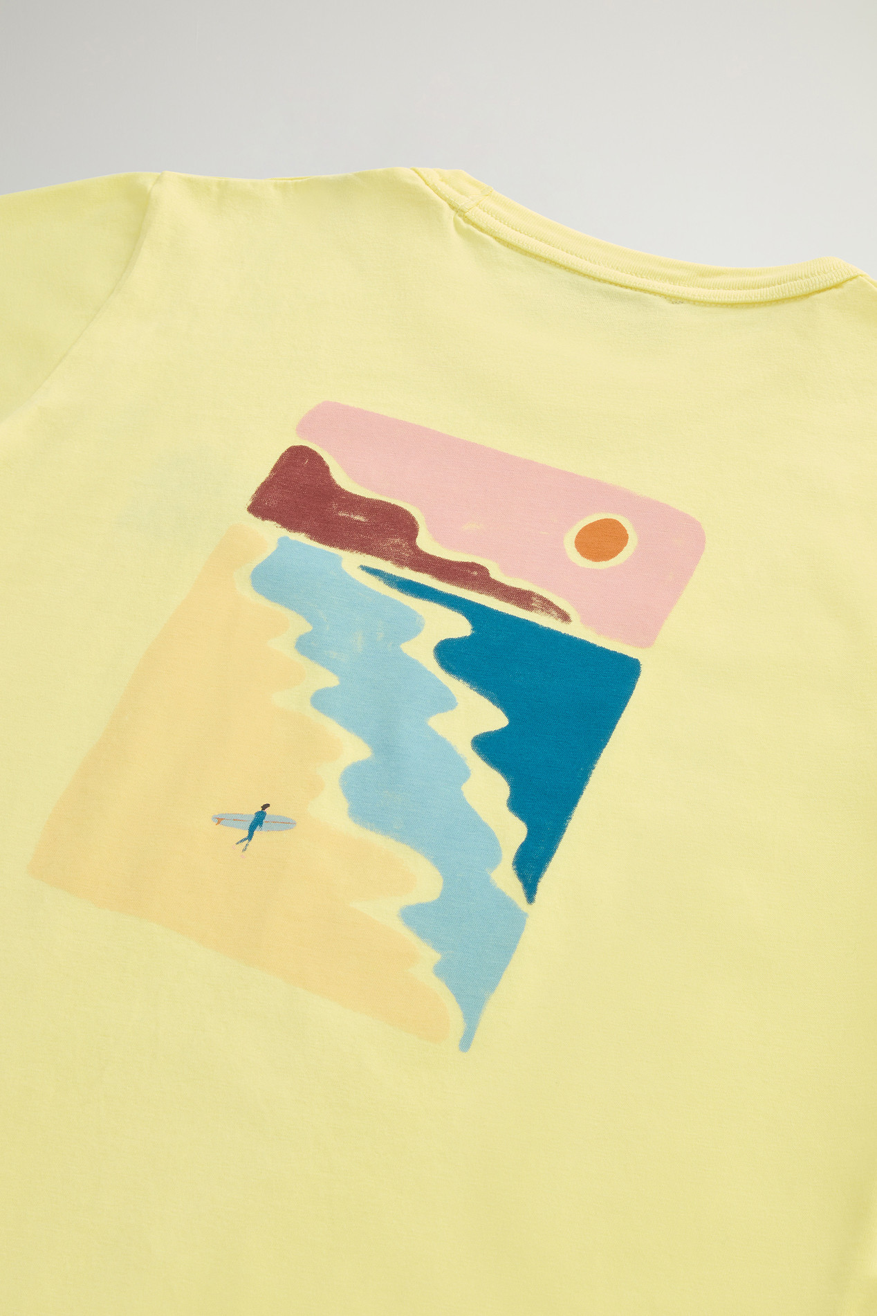 Boys’ T-Shirt in Pure Cotton with Print on the Back Yellow photo 4 | Woolrich