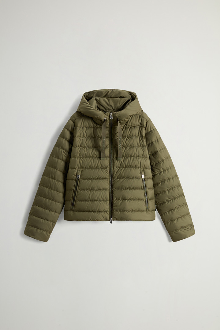 Padded Microfiber Jacket with Hood Green photo 1 | Woolrich