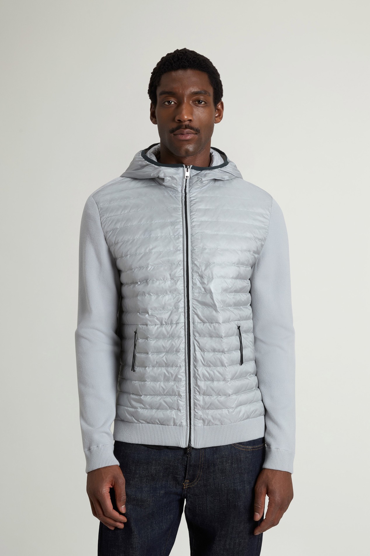 Allen Hybrid Jacket in Ripstop Nylon Gray photo 1 | Woolrich