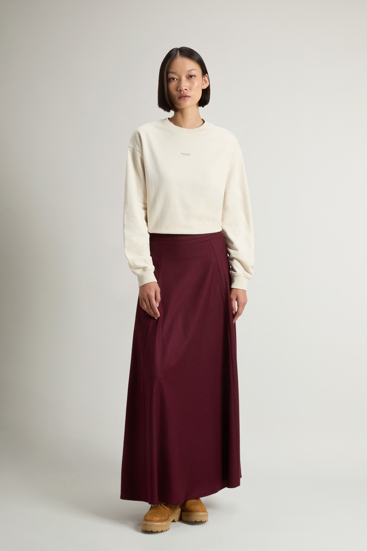 Skirt in Italian Wool Blend Burgundy photo 1 | Woolrich