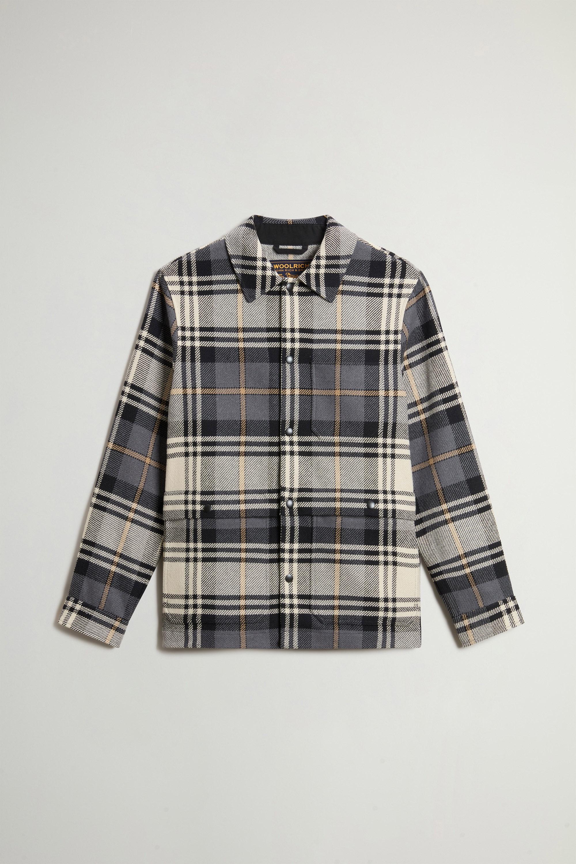 Checked Overshirt in Cotton Blend Gray photo 5 | Woolrich