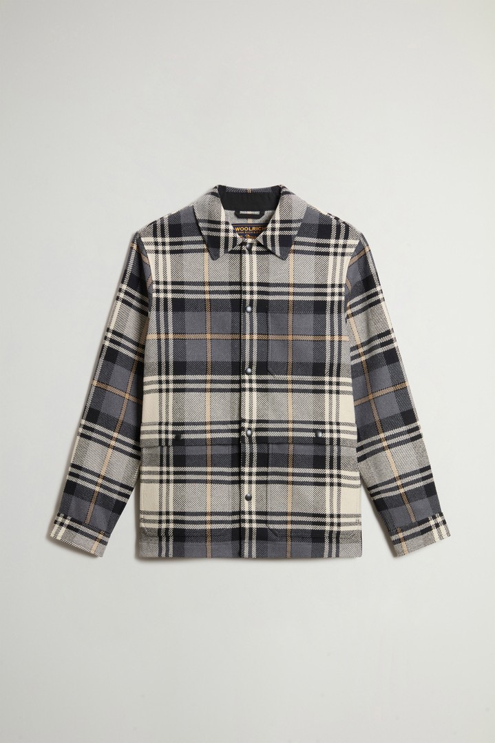Checked Overshirt in Cotton Blend Gray photo 5 | Woolrich
