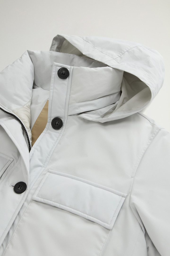 Cloud Jacket with Stand-Up Collar and Packable Hood Gray photo 6 | Woolrich