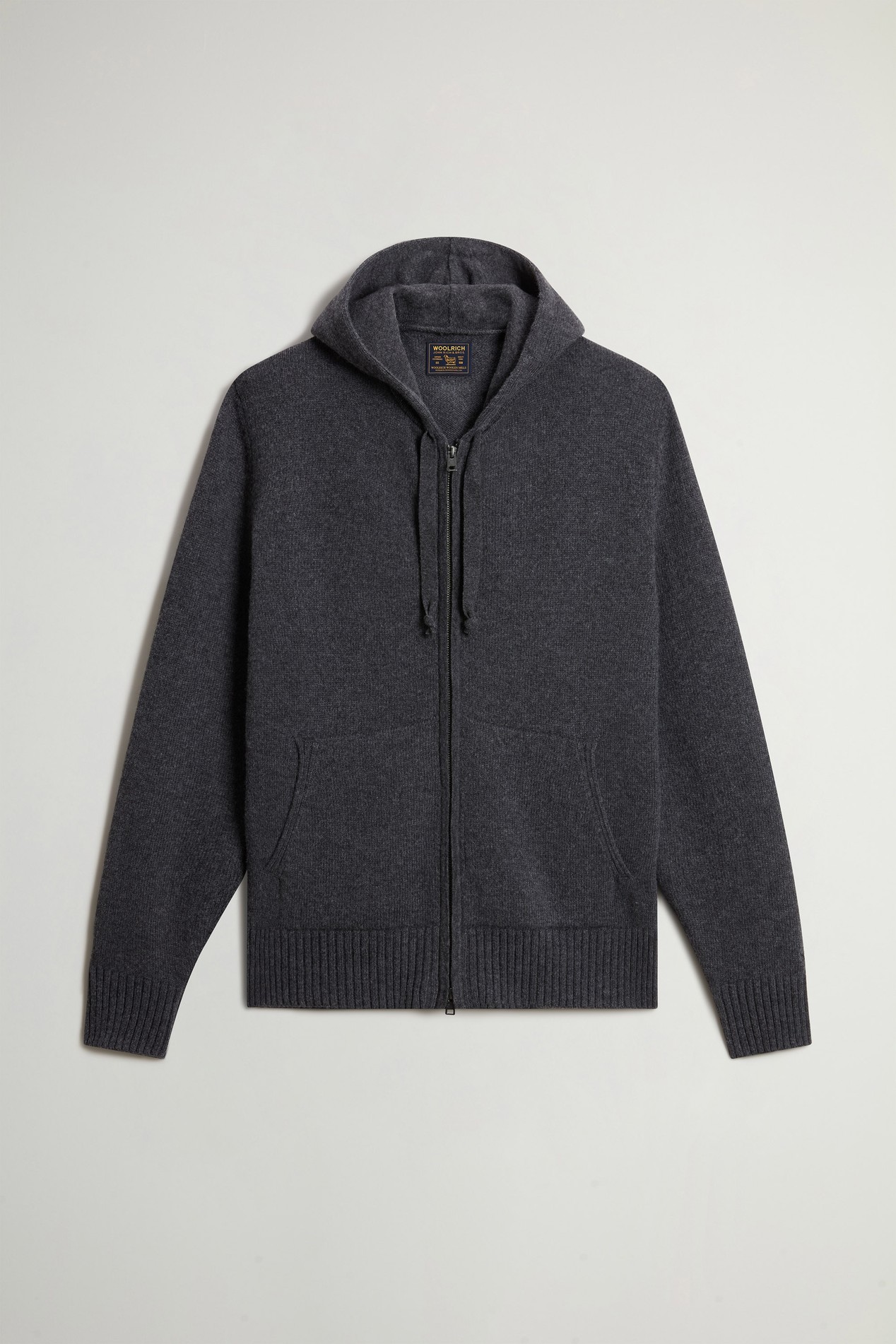 LAMBSWOOL FULL-ZIP HOODIE GG8 Gray photo 5 | Woolrich