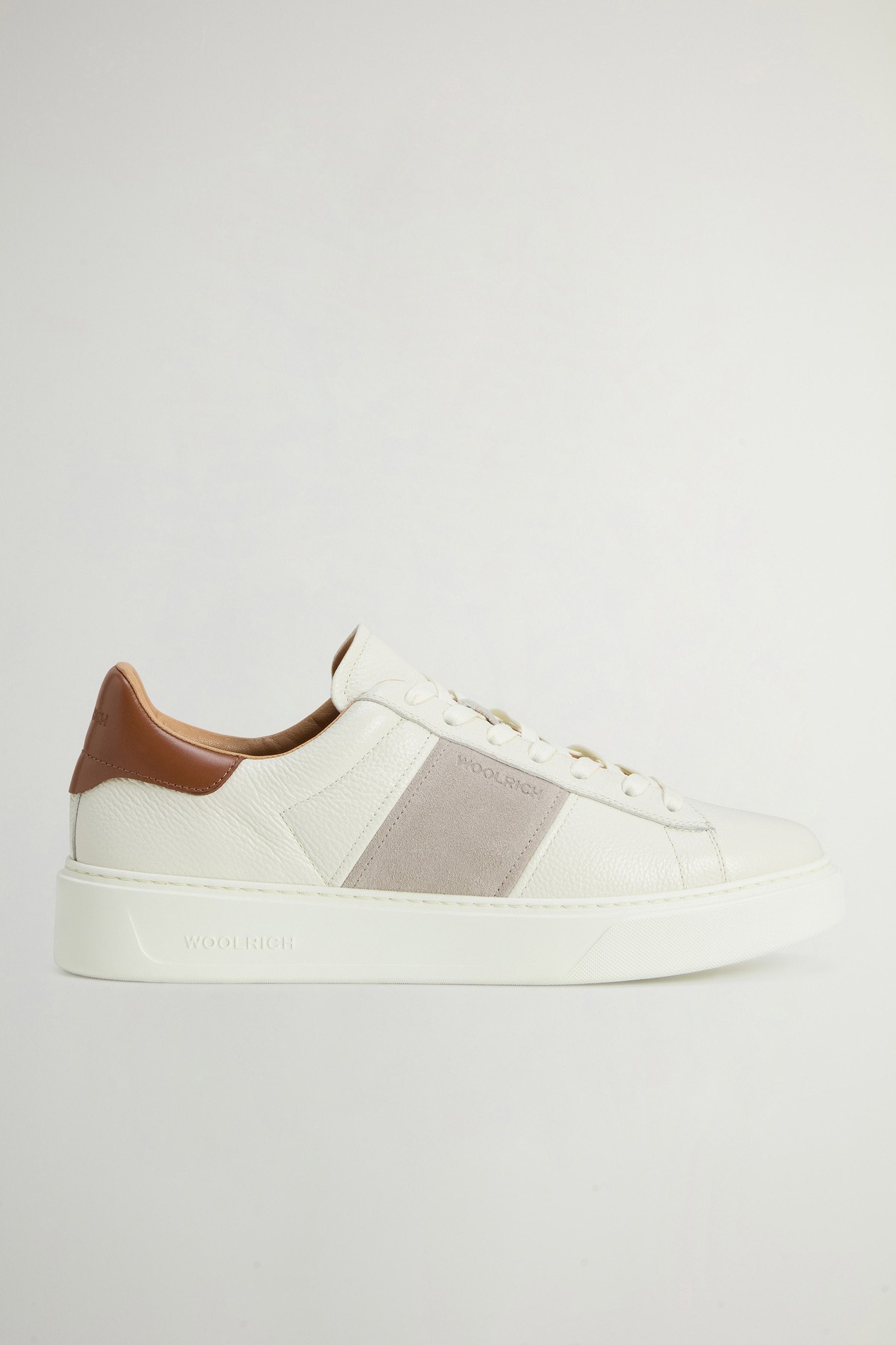 Classic Court Sneakers in Leather and Suede White photo 1 | Woolrich