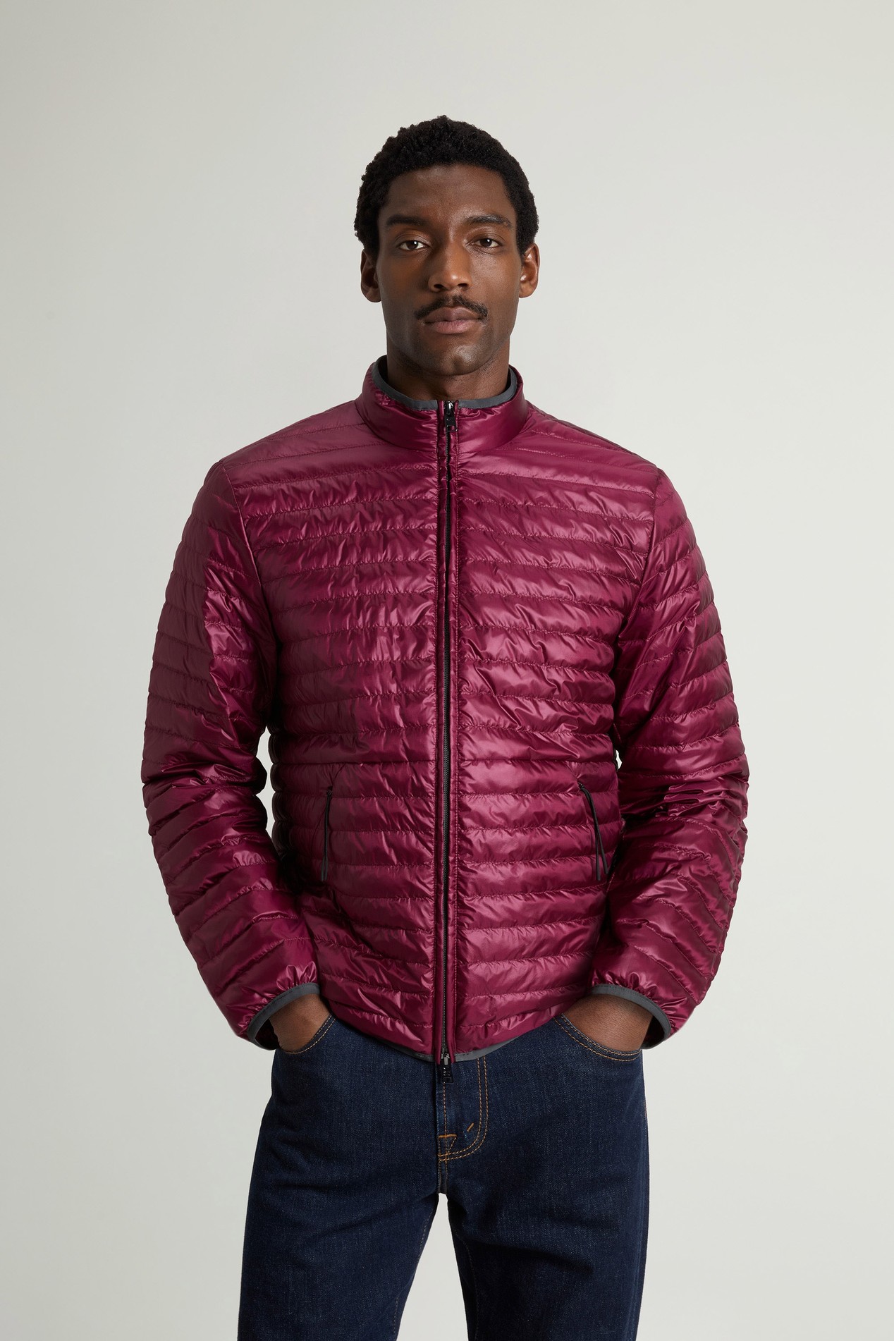 Lightweight Allen Down Jacket in Ripstop Nylon Burgundy photo 1 | Woolrich