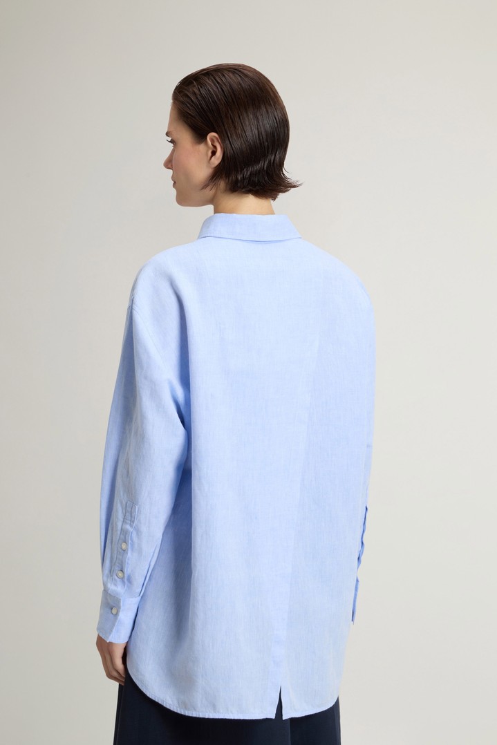 COTTON LINEN YD BOYFRIEND SHIRT Blue photo 3 | Woolrich