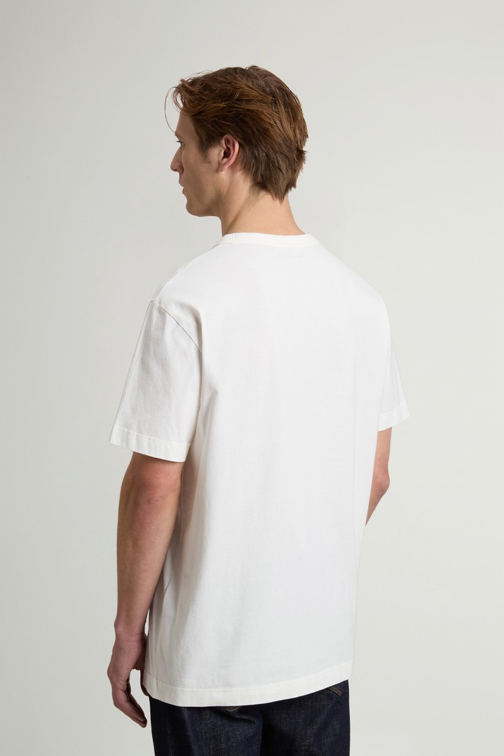 COTTON LOGO T-SHIRT White photo 3 | Woolrich