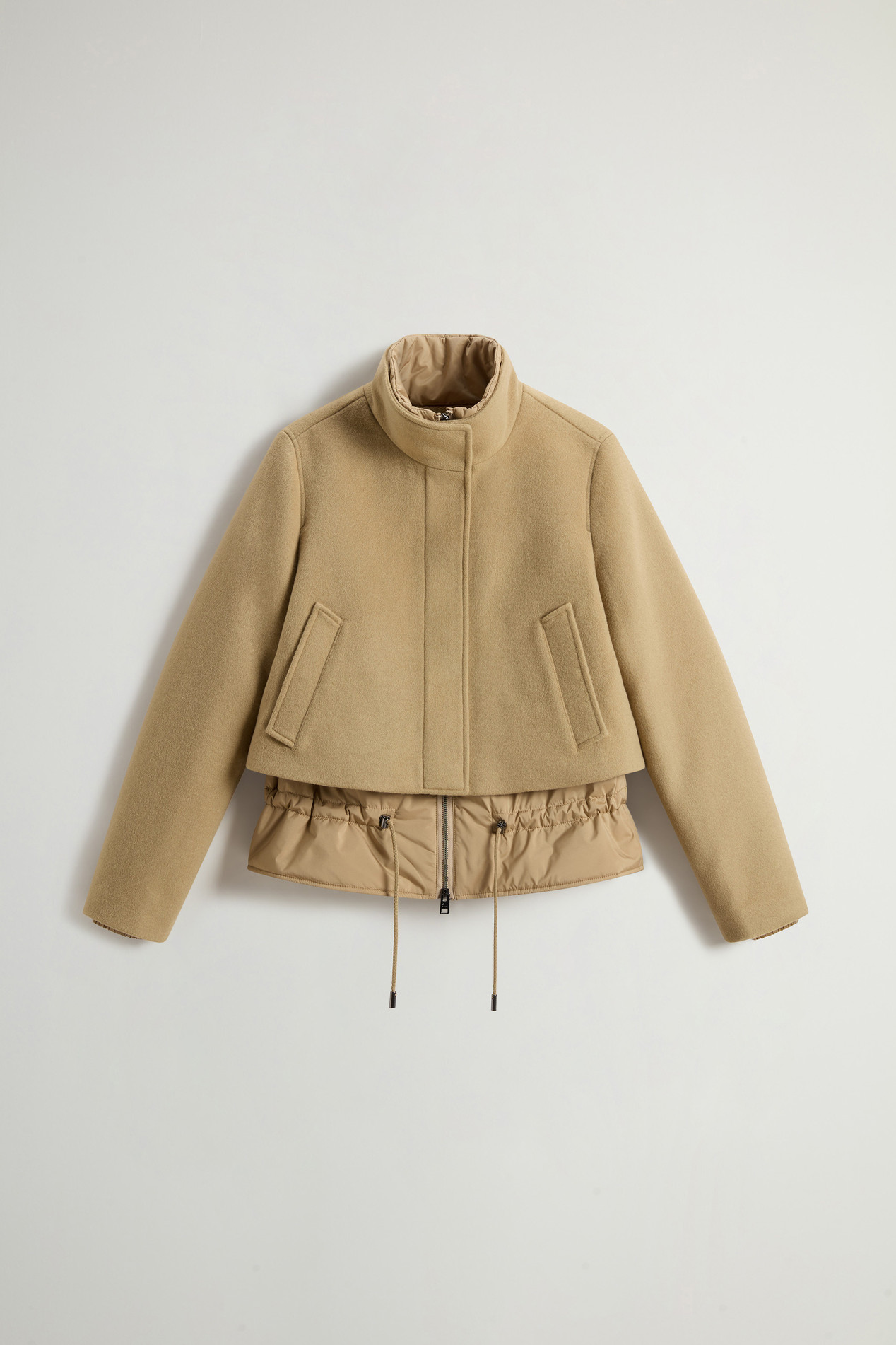 Double Jacket in Wool Blend with Turtleneck Beige photo 5 | Woolrich