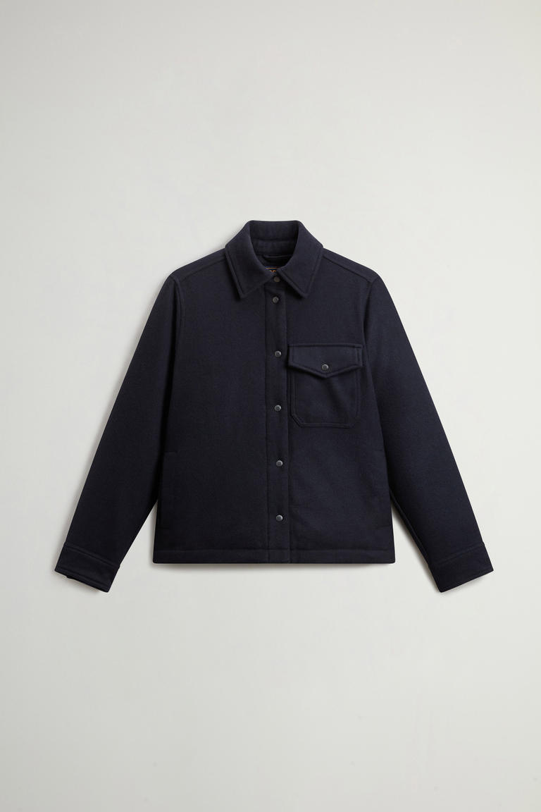 Padded Alaskan Overshirt in Recycled Italian Wool Blend Blue photo 1 | Woolrich