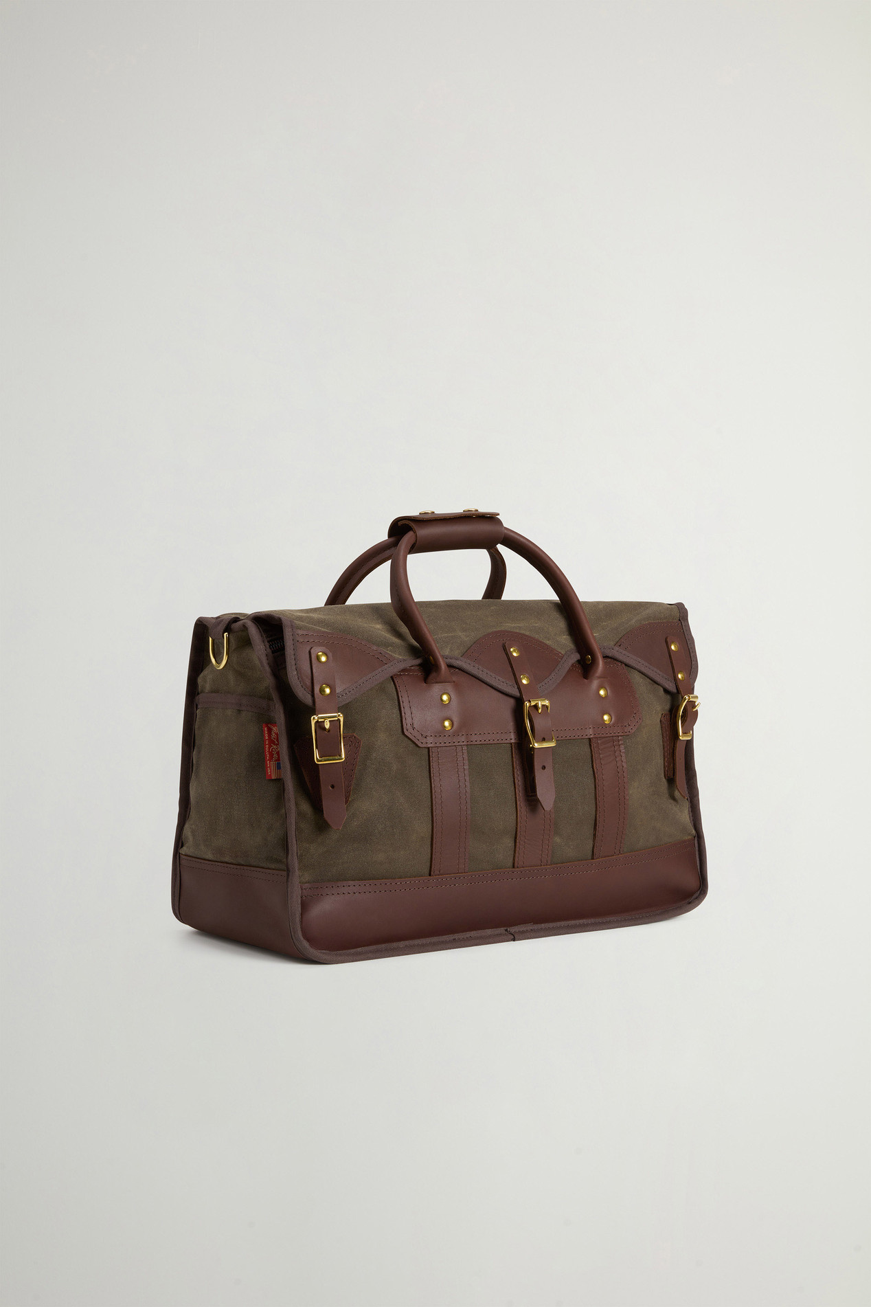 Overland Duffel Bag with Leather Inserts Green photo 2 | Woolrich