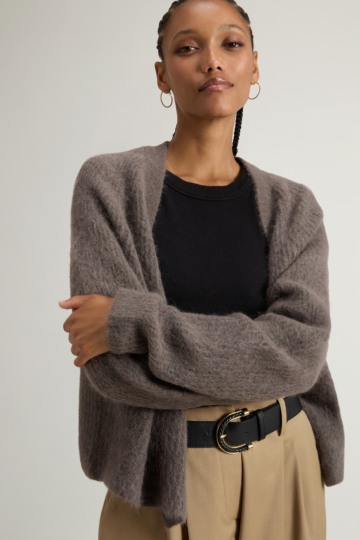 Garment-Dyed Cardigan in Alpaca and Wool Blend Gray photo 4 | Woolrich
