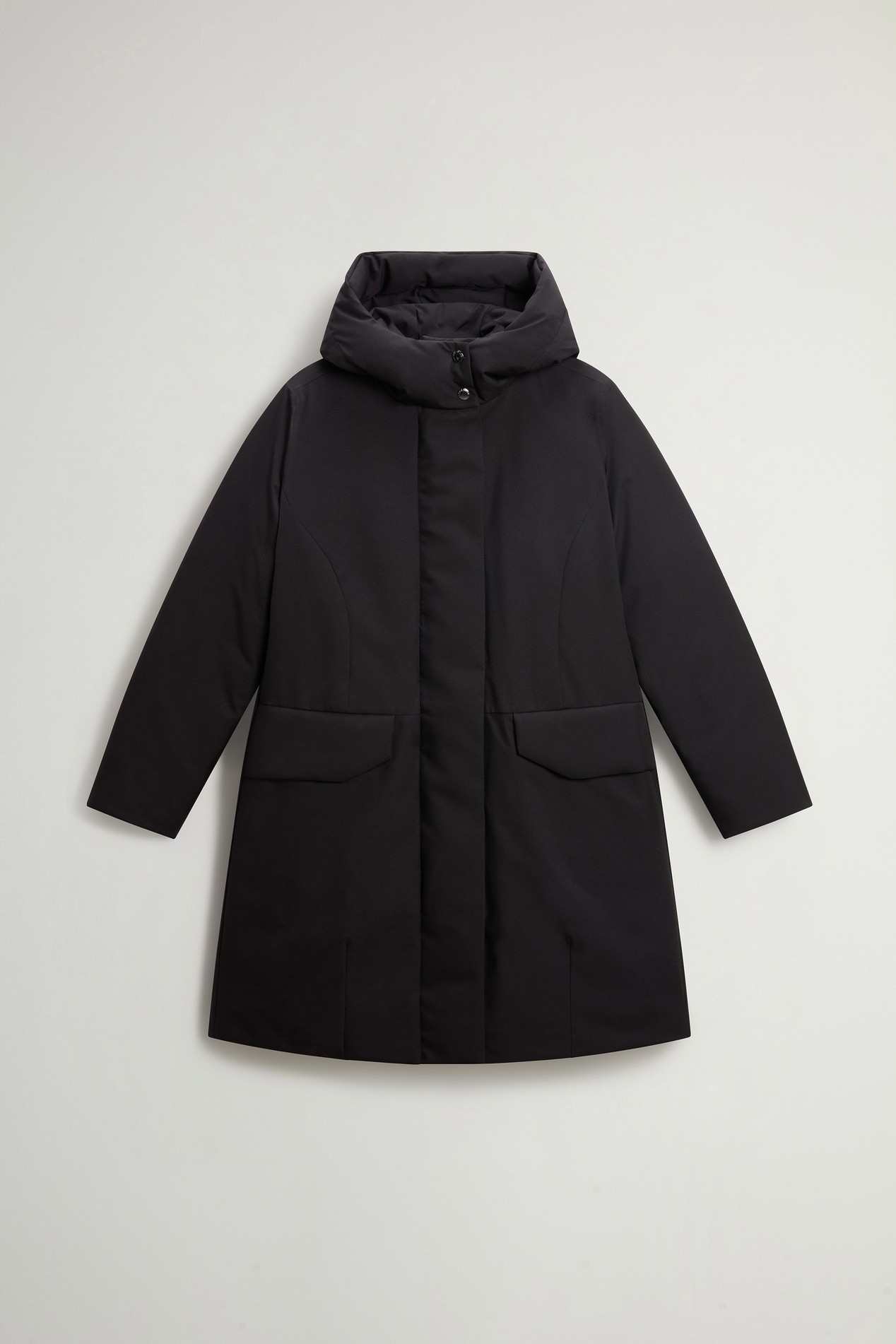Padded Hooded Parka in Light Stretch Black photo 5 | Woolrich
