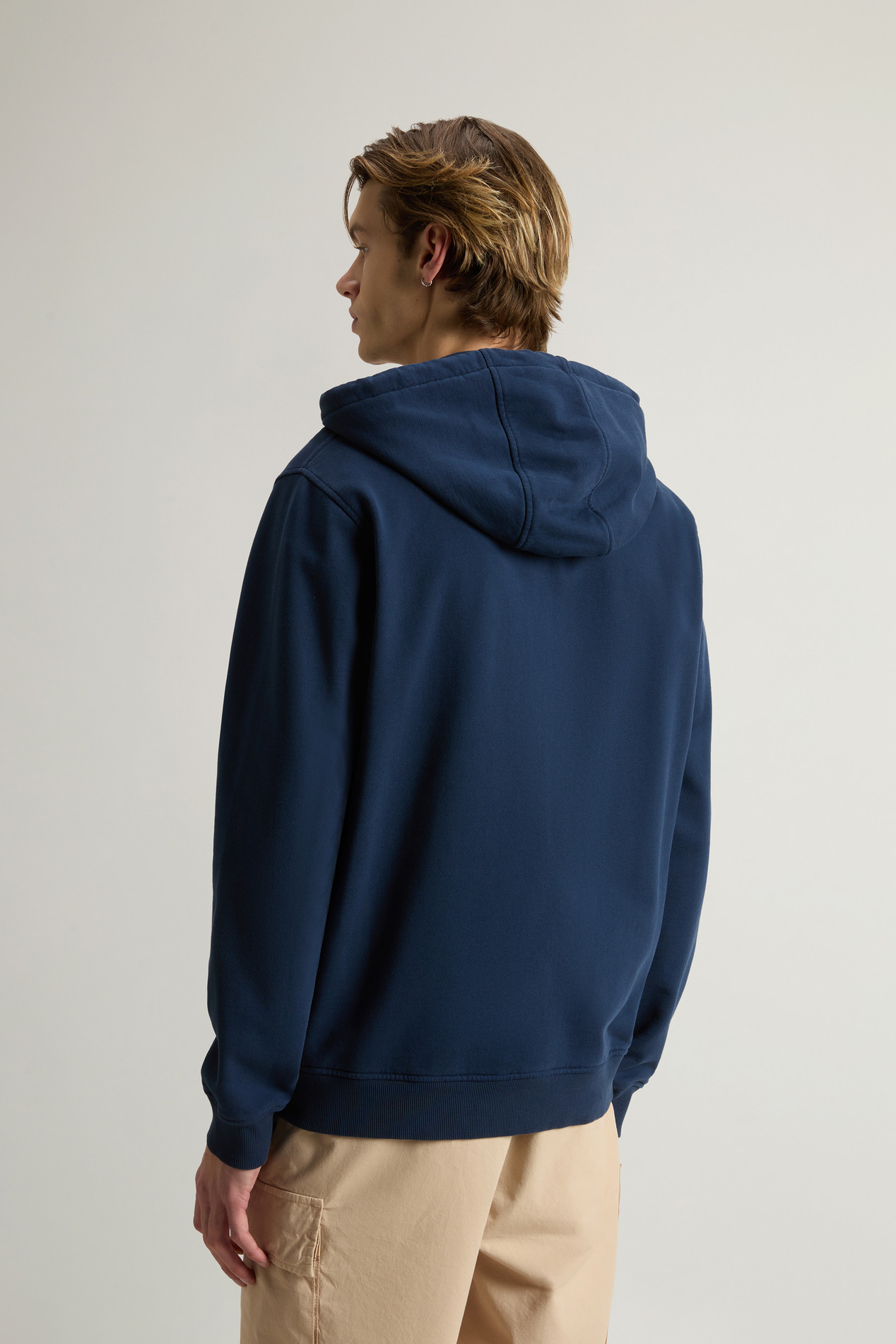Hoodie in Light Cotton-Blend Fabric Blue photo 3 | Woolrich