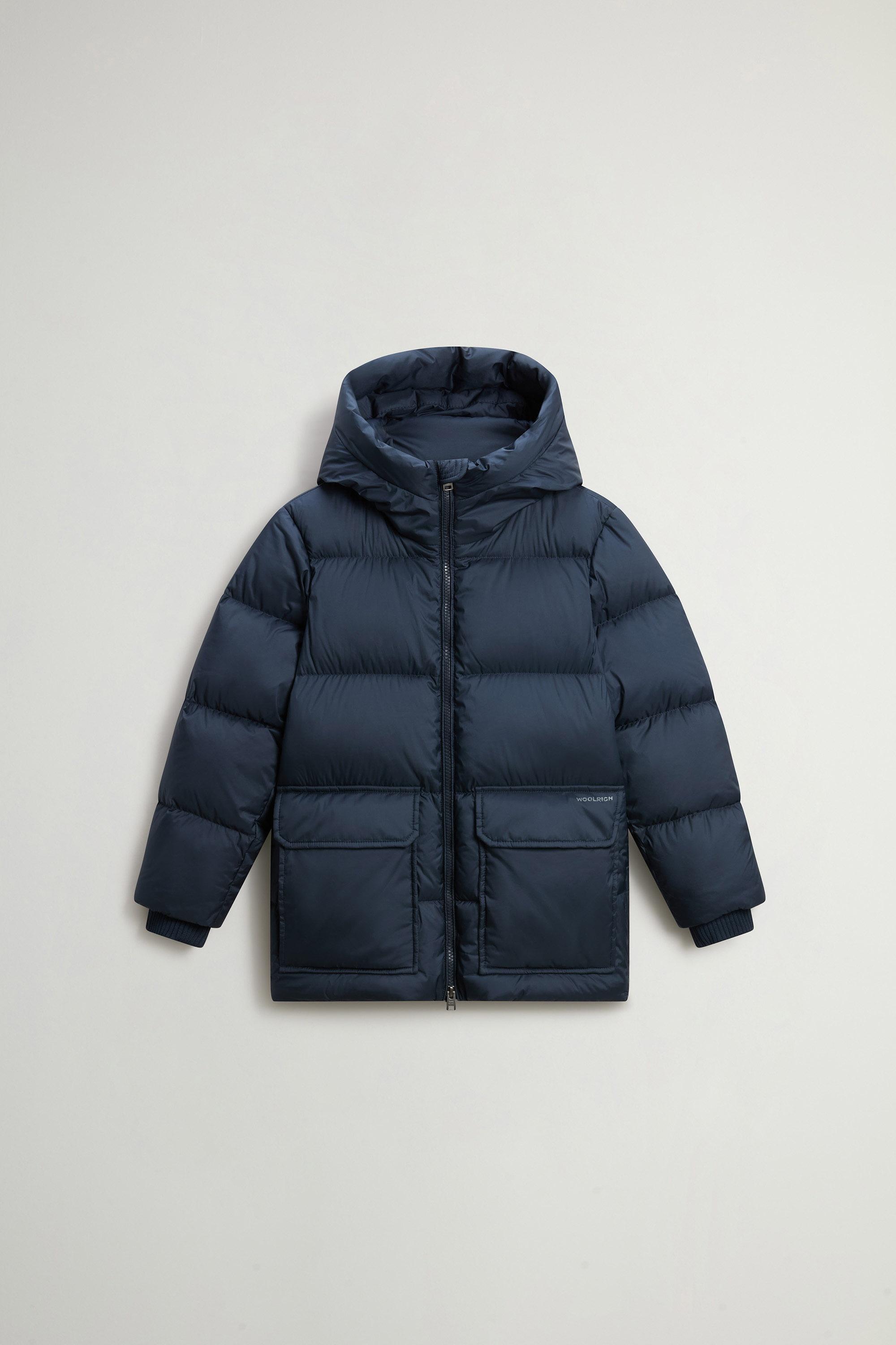 Boys' Sierra Jacket in Quilted Microfiber with Hood Blue photo 1 | Woolrich