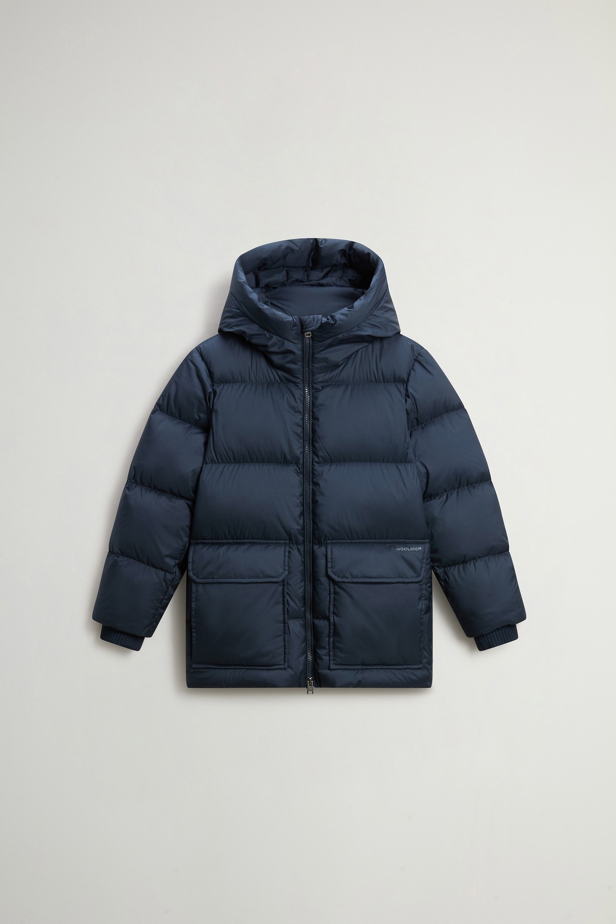 Boys' Sierra Jacket in Quilted Microfiber with Hood Blue photo 1 | Woolrich