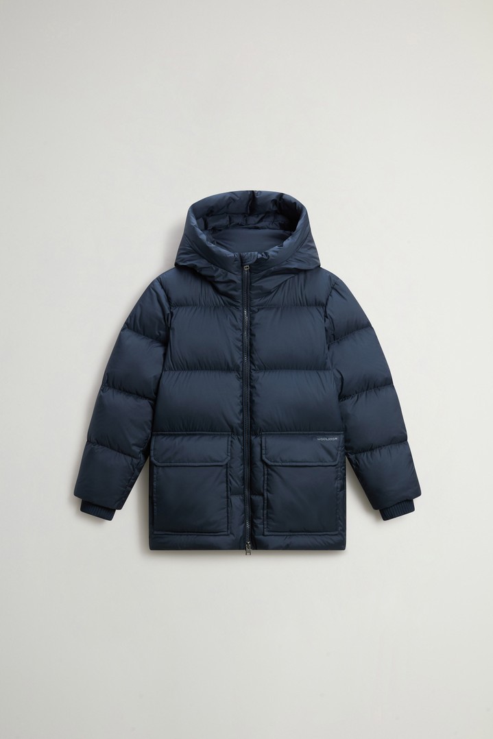 Boys' Sierra Jacket in Quilted Microfiber with Hood Blue photo 1 | Woolrich