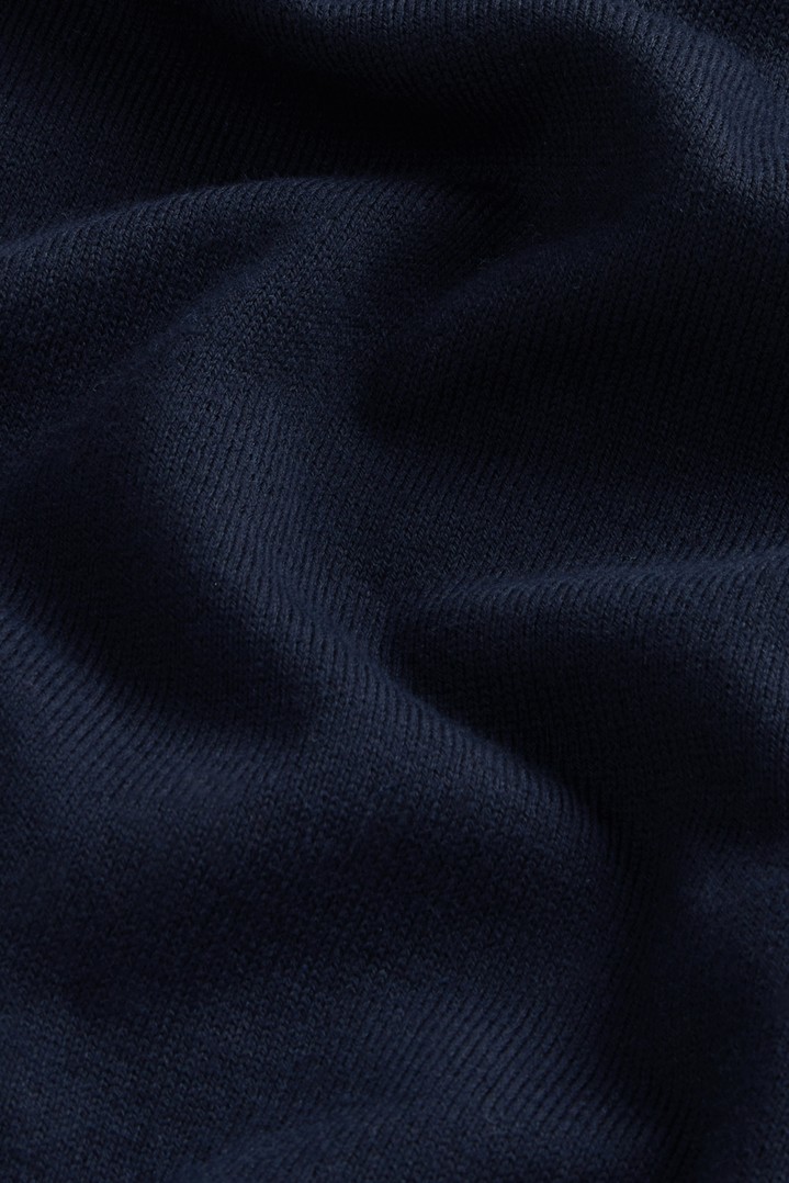 Crewneck Sweater in Pure Cotton with Embroidered Logo Blue photo 8 | Woolrich