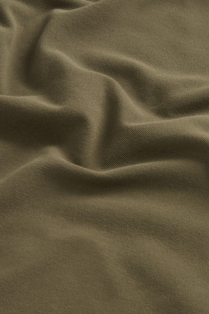 Monterey Polo Shirt in Stretch Cotton Piquet with Striped Edges Green photo 8 | Woolrich