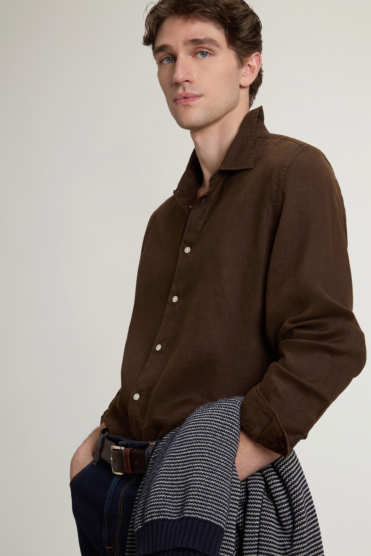 LINEN SHIRT Brown photo 4 | Woolrich