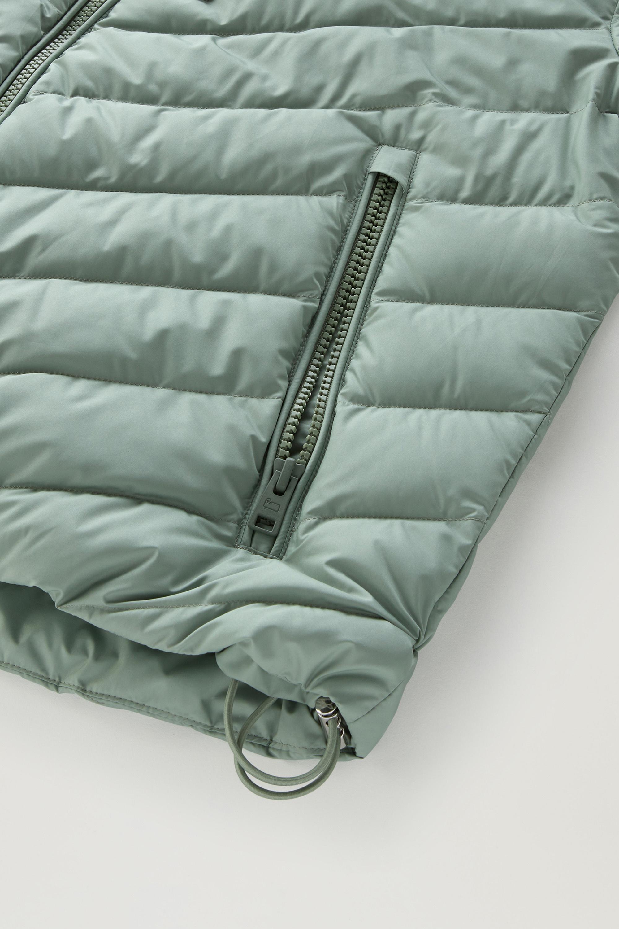 Microfibre Jacket with Chevron Quilting and Hood Green photo 5 | Woolrich