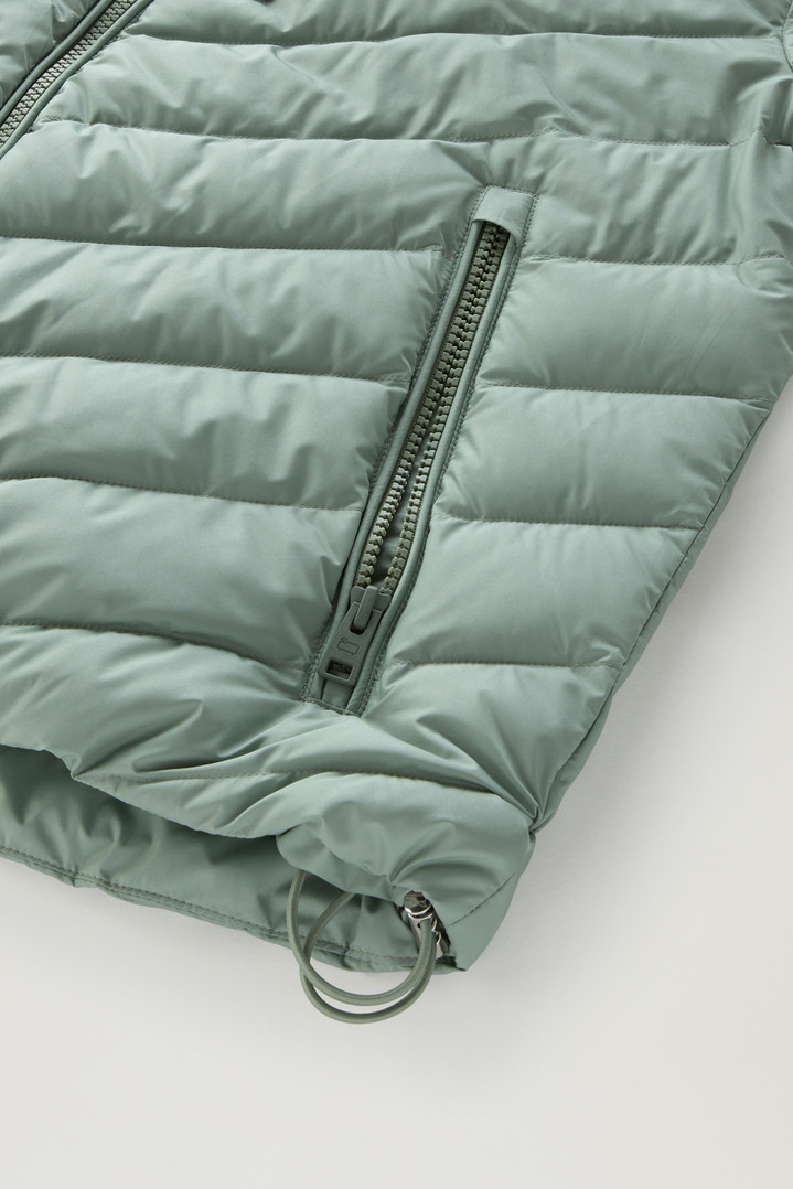 Microfibre Jacket with Chevron Quilting and Hood Green photo 5 | Woolrich