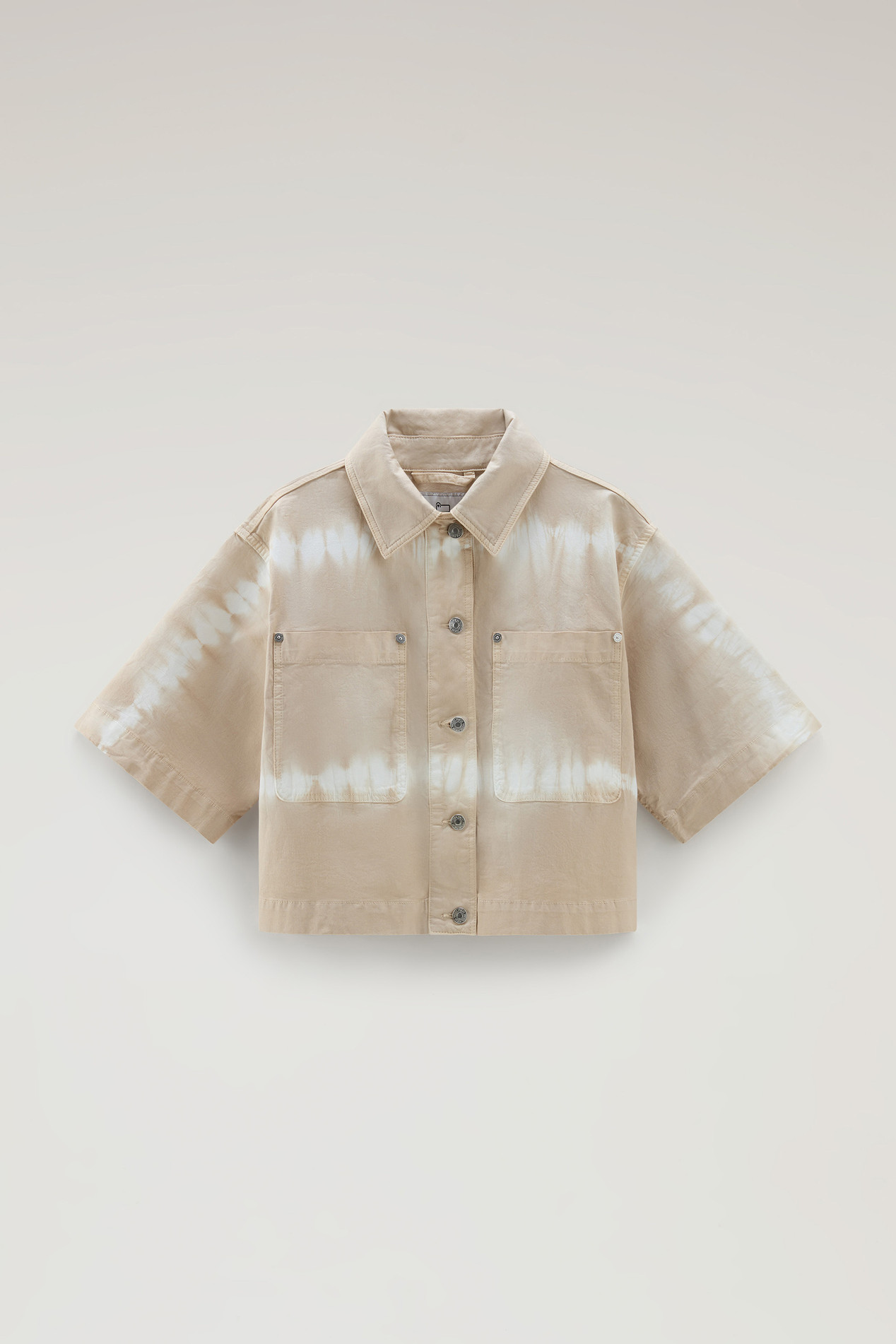 Tie Dye Overshirt in Stretch Cotton Twill Beige photo 1 | Woolrich