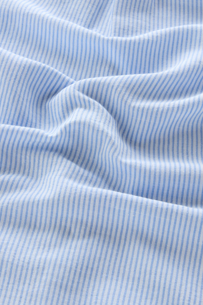 Striped Shirt in Cotton-Linen Blend Blue photo 5 | Woolrich