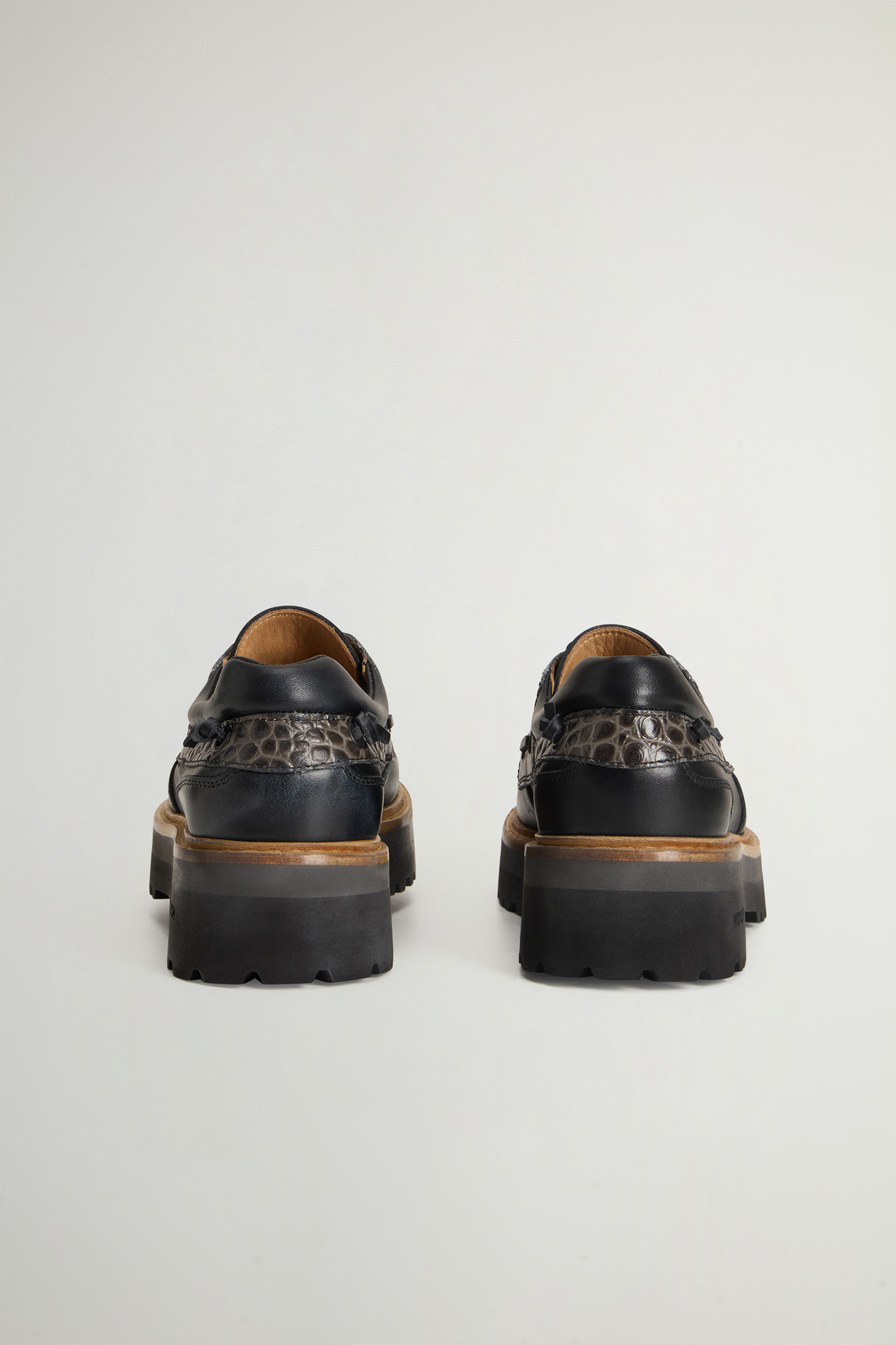 Rock Loafers in Leather with Printed Inserts Black photo 3 | Woolrich