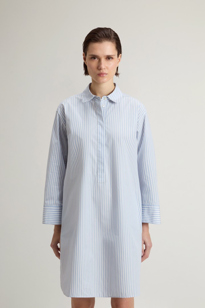 STRIPED POPLIN SERAFINO DRESS Blue photo 1 | Woolrich