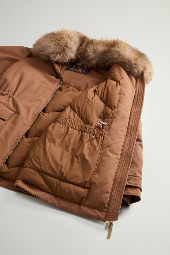 BEST COTTON FAUX FUR FIELD JACKET Brown photo 8 | Woolrich