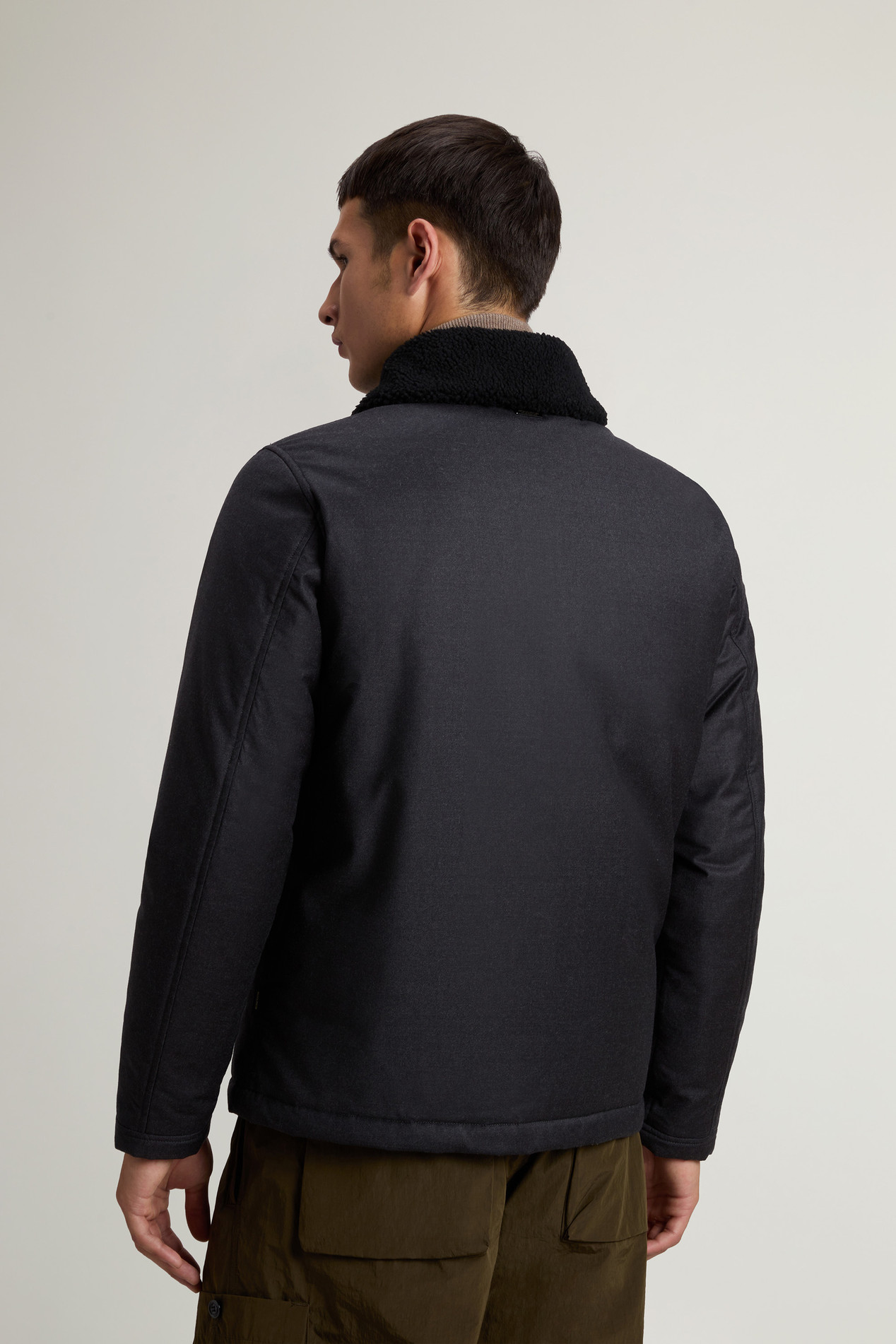 Jacket in Pure Italian Wool Crafted Using a Loro Piana Fabric Black photo 3 | Woolrich