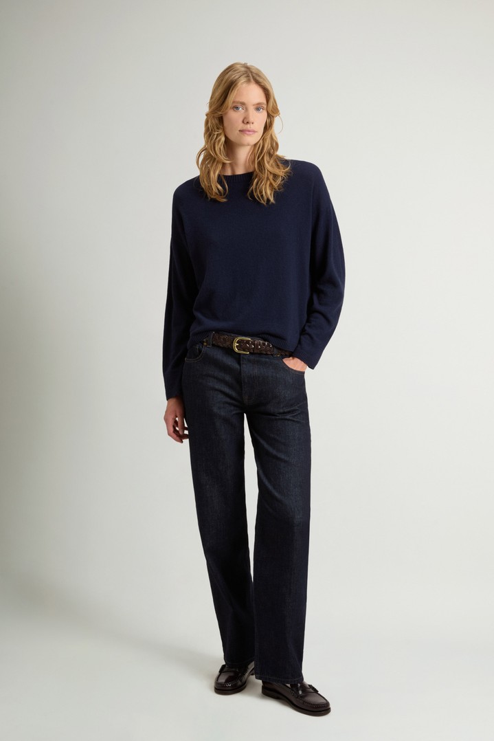 Crewneck Sweater in Wool and Cashmere Blend Blue photo 2 | Woolrich