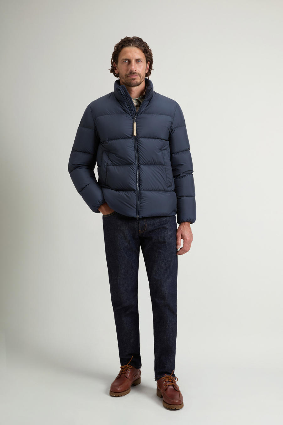 Cloud Down Jacket in Microfiber Blue photo 1 | Woolrich