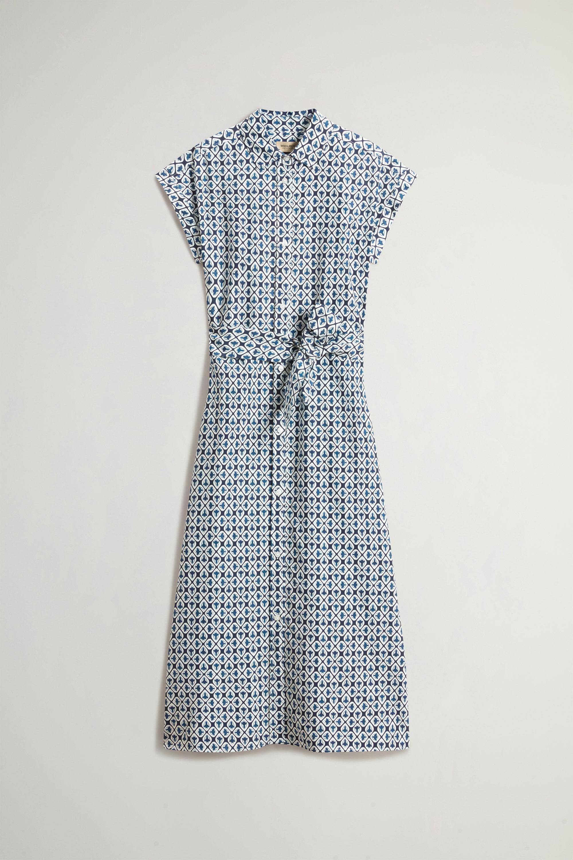 COTTON VISCOSE CHEMISIER DRESS Blue photo 5 | Woolrich