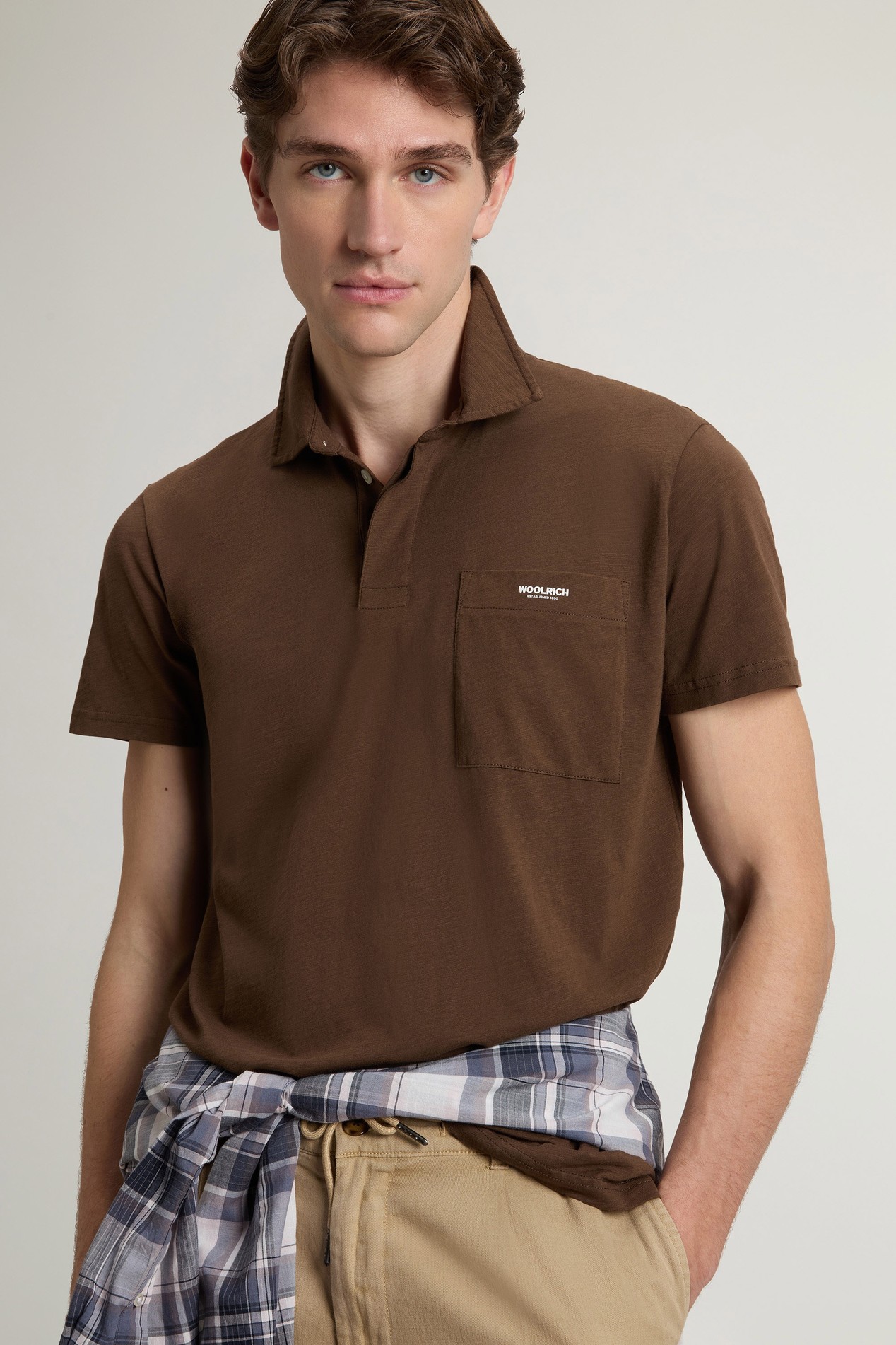 SLUB LOGO POLO Marron photo 4 | Woolrich